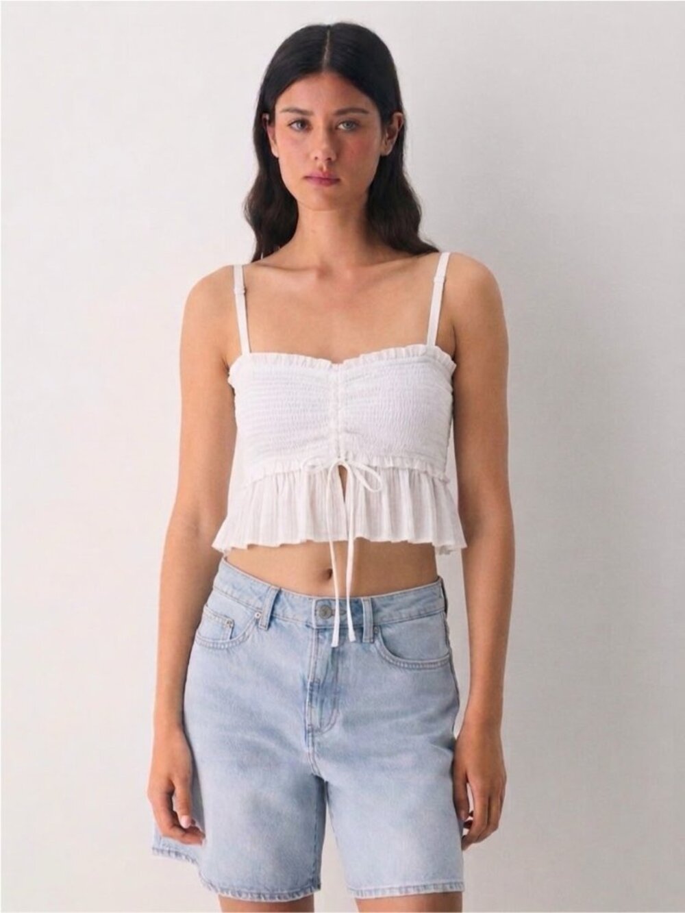 LIMIED EDITION Aritzia Wilfred Dareau Camisole La Bohème Smocked Ruffle crop XXS